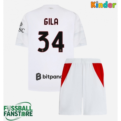 AC Milan Mario Gila #34 Replik Auswärtstrikot Kinder 2026-27 Kurzarm (+ Kurze Hosen)